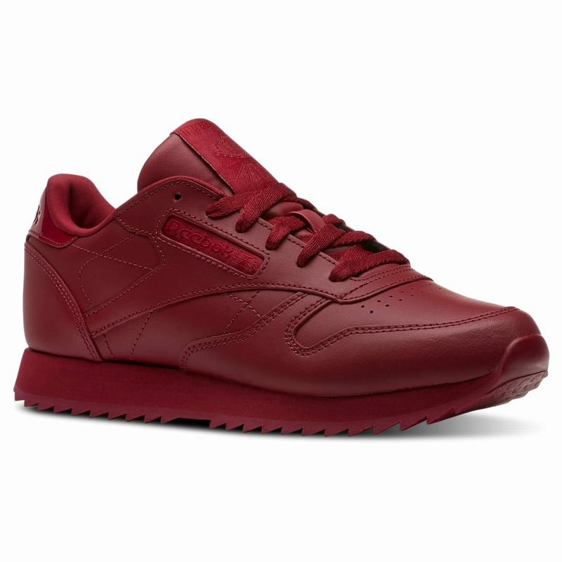 Reebok Classic Leather Ripple Shoes Womens Red India BP6082UL